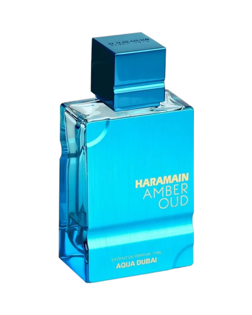 Frasco do perfume Al Haramain Amber Oud Aqua Dubai