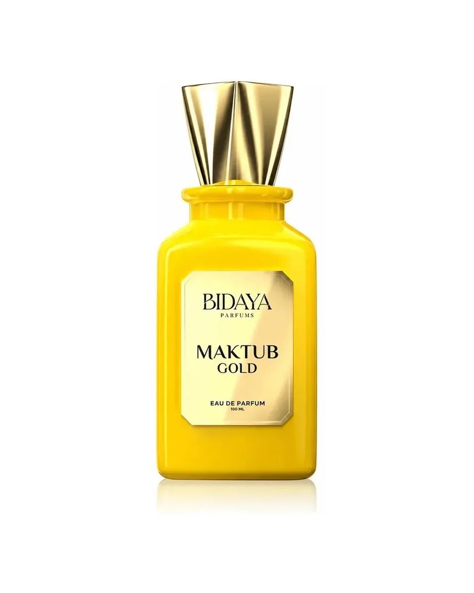 Frasco do perfume Bidaya Parfums Maktub Gold