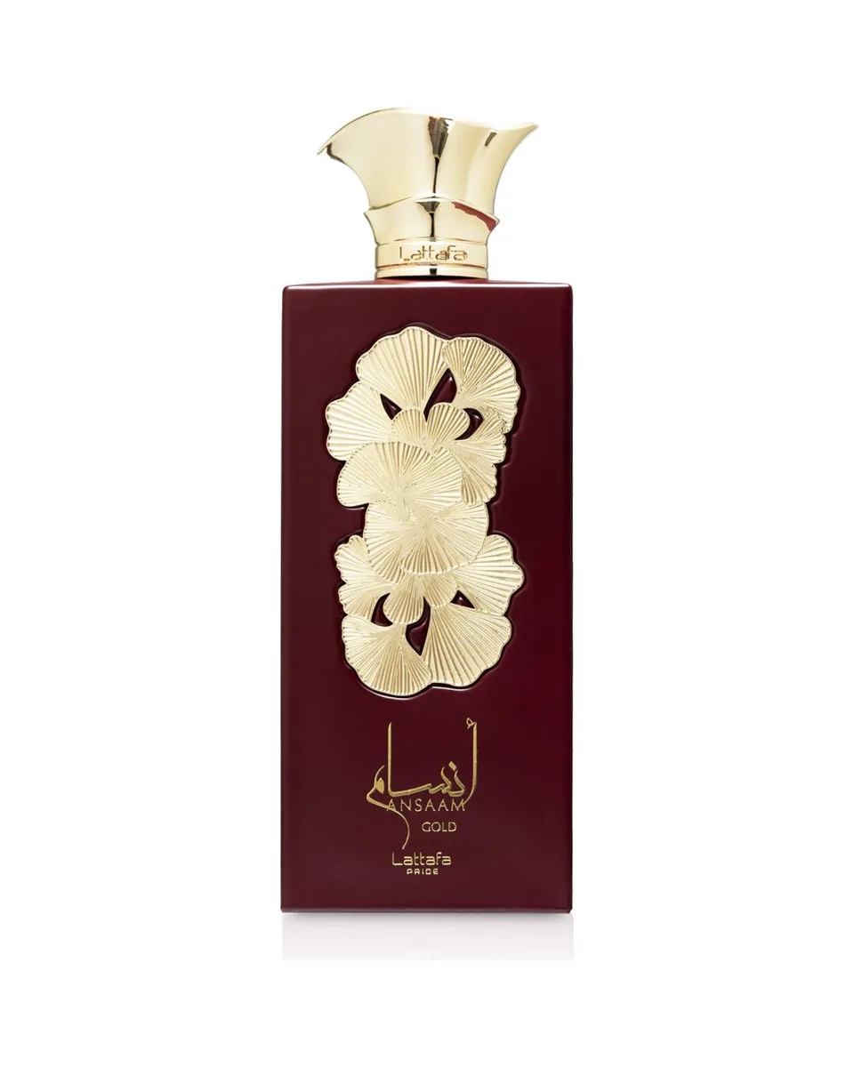 Frasco do perfume Lattafa Ansaam Gold