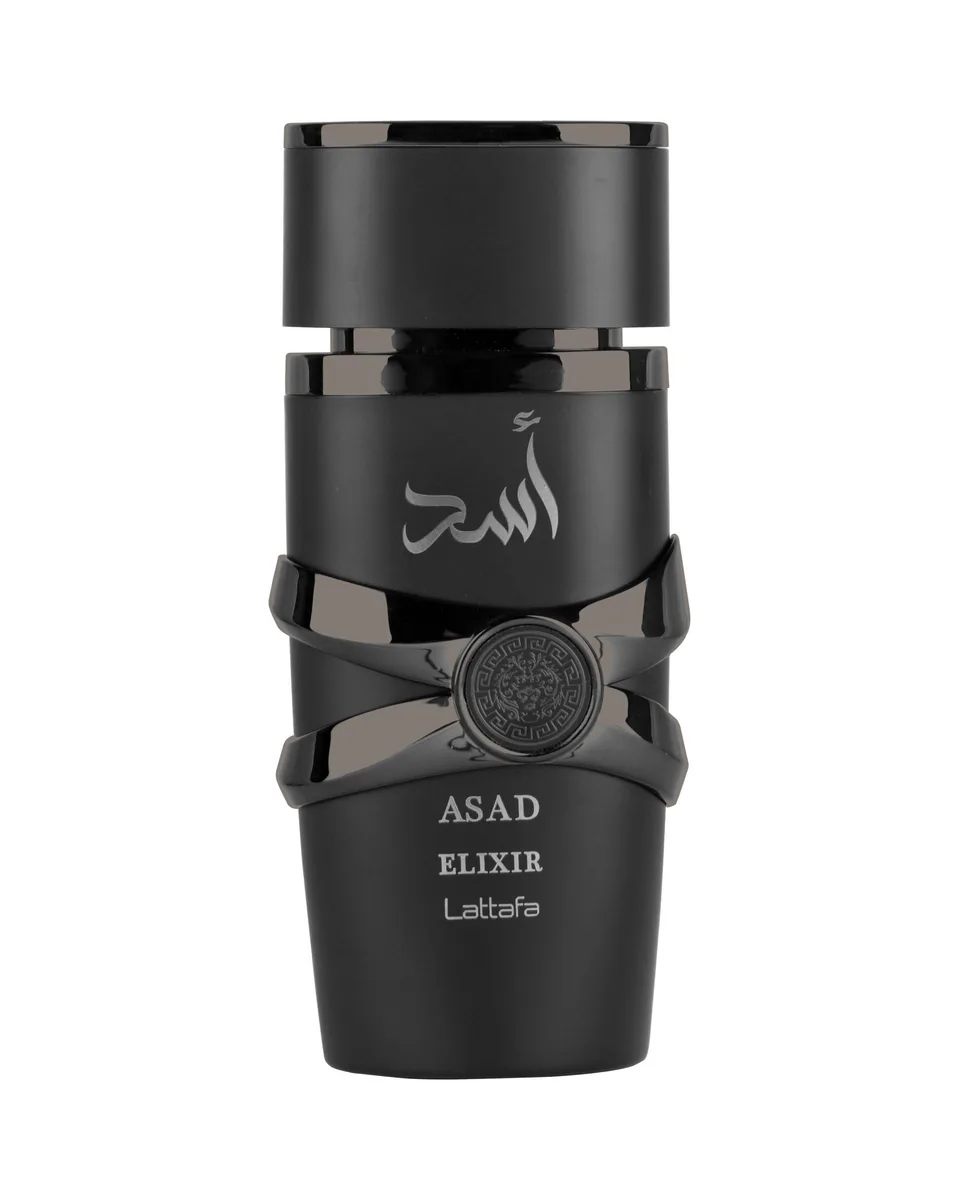 Frasco do perfume Lattafa Asad Elixir