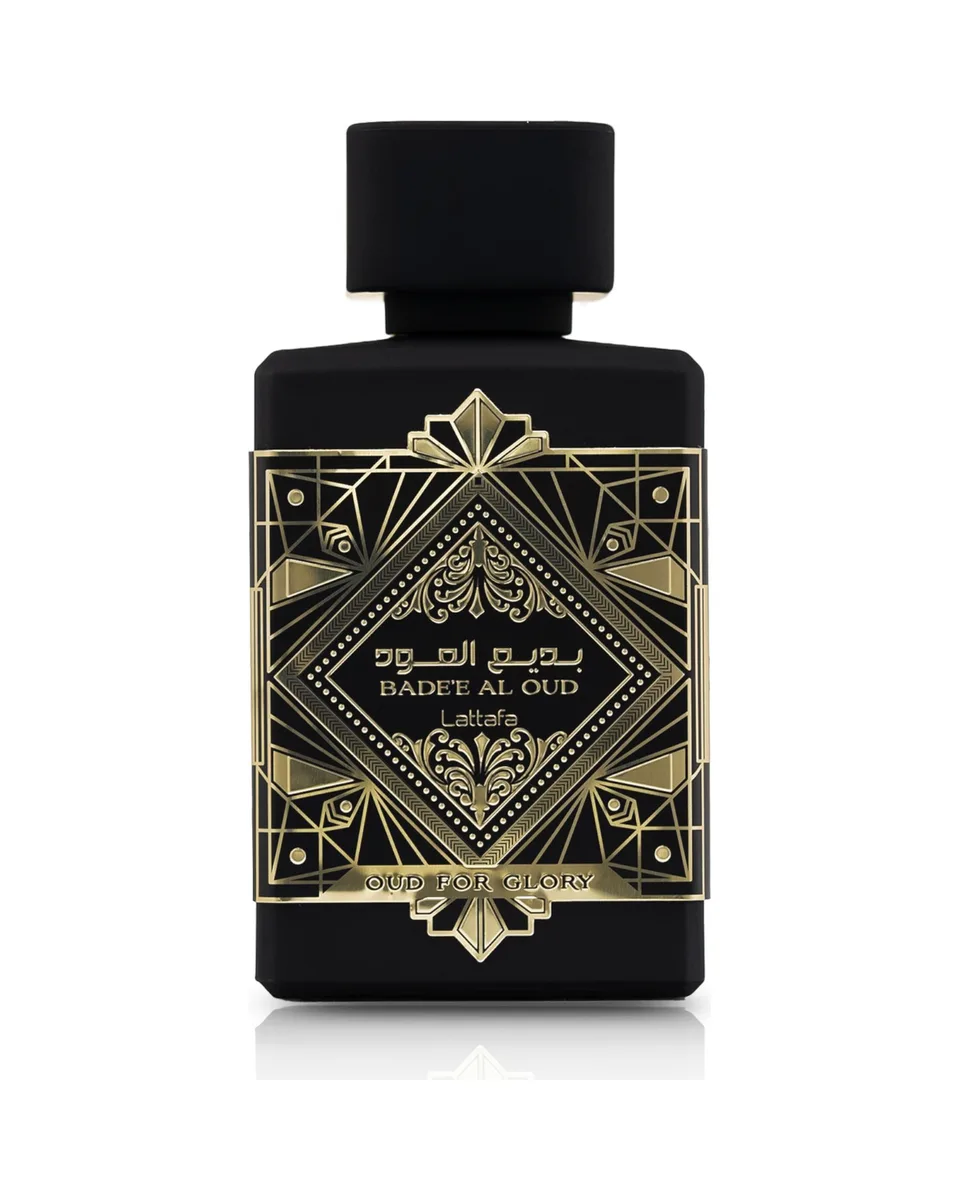 Frasco do perfume Lattafa Bade’e Al Oud Oud for Glory
