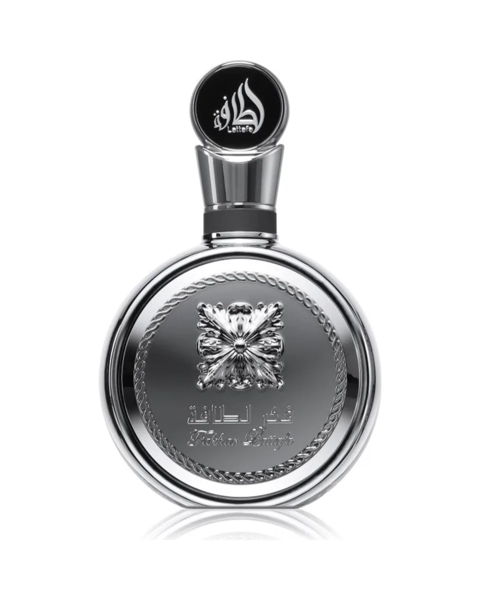 Frasco do perfume Lattafa Fakhar Black