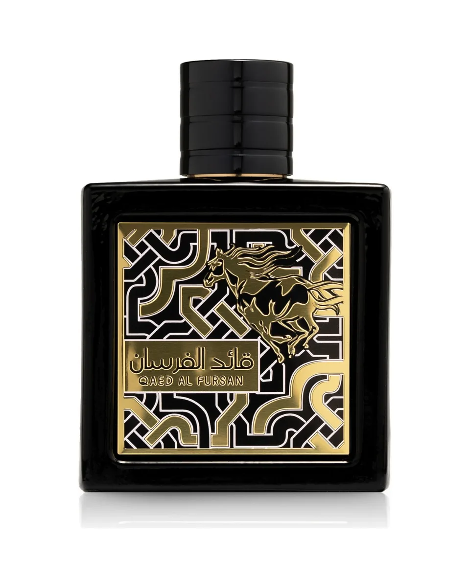 Frasco do perfume Lattafa Qaed Al Fursan